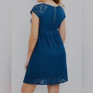 Motherhood Maternity Navy blue, S, lace dress, fully lined, zipper in back.